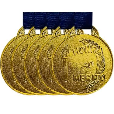 Imagem de Kit 10 Medalhas Honra Ao Mérito 35mm - Ouro Prata Bronze Top ouro