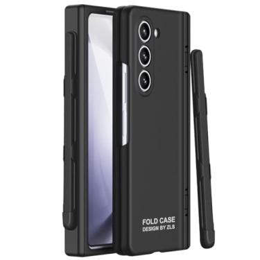 Imagem de YQODSZ Suporte de caneta Z Fold 5 S e capa Stylus para Samsung Galaxy Z Fold 5 Slim Case, capa fosca antiimpressão digital para PC protetor de tela embutido proteção de dobradiça Z Fold 5 5g capa
