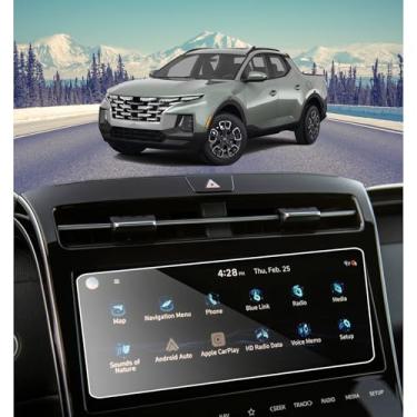 Imagem de PZSWUXIE Para Hyundai Santa Cruz 2022 2023 2024 HD 10,25 polegadas, protetor de tela sensível ao toque, vidro temperado, dureza 9H, antiimpressões digitais, acessórios de rádio de carro