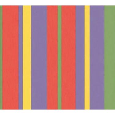 Imagem de Papel de Parede Safari Friends Listrado Colorido SF6204