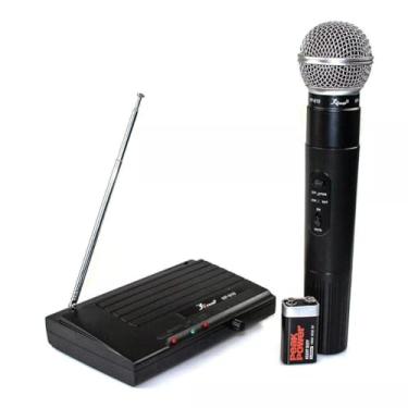Imagem de Microfone Sem Fio Uhf Wireless Bivolt Karaokê Profissional KP-910