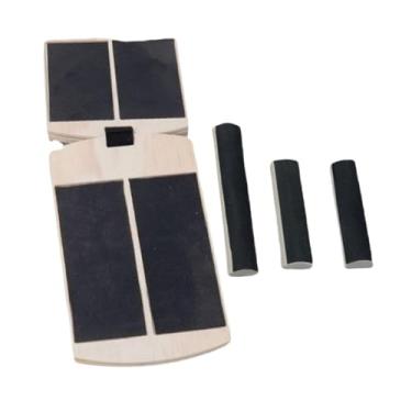 Imagem de Deevoka Prancha de equilíbrio de madeira, alongador de tornozelo e pé, estabilizador de tornozelo, exercícios de estabilidade, prancha de equilíbrio de pé