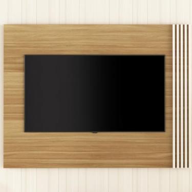 Imagem de Painel de Tv Suspenso até 45 Polegadas Ripado Off White Cor: Natural com Off White