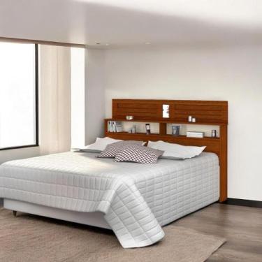 Imagem de Cabeceira Elegante Florença Casal Cinamomo e Off White - Vitamov