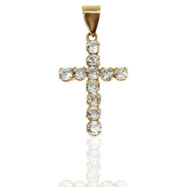 Imagem de Pingente de Ouro 18K Crucifixo com Pedras - Elegancy Joias