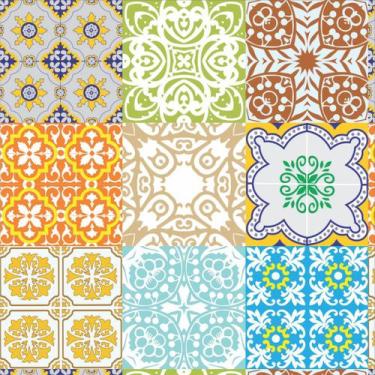 Imagem de Papel de Parede Adesivo Lavável Para Cozinha Banheiro Azulejo Rolo 1m 