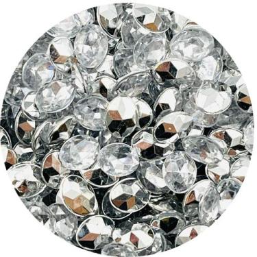 Imagem de Colagem Oval Strass 6x8mm Acrílico Transparente 100pçs 10g - Macall