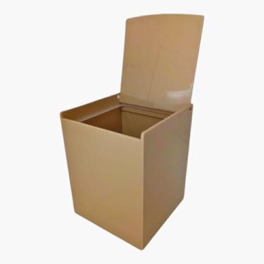 Imagem de Lixeira Luxo Premium Basculante 10 Litros - Fabrica de Utilidades, BEG