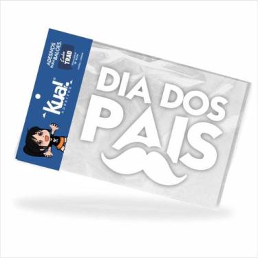 Imagem de 10 Adesivos Dia dos Pais para Balão 18"  19x14cm - kual, Branco