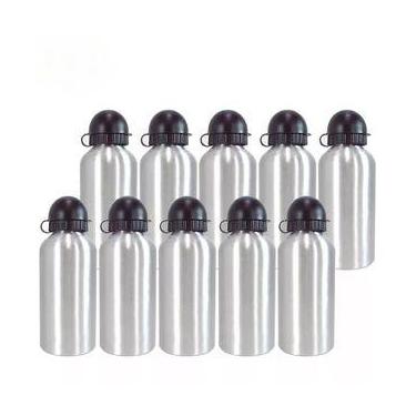 Imagem de Squeeze Alumínio Prata Bico Bolinha Para Sublimação - 500ml - 08 UND -