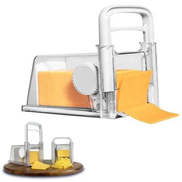 Imagem de Ralador Cortador Fatiador de Queijo Presunto Manual Lamina Inox 4 em 1