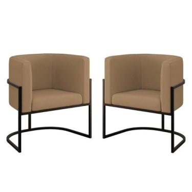 Imagem de Kit 02 Cadeiras Poltrona Lua para Sala Quarto Veludo - B Balaqui Decor