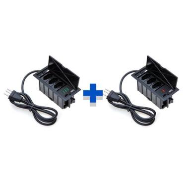 Imagem de Kit Caixas De Tomadas 4 Blocos Basculante 3Tom 10A 2USB 3USB - CONNECT