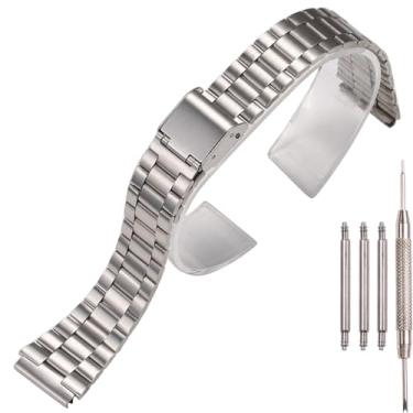 Imagem de Pulseira de relógio de substituição de aço inoxidável de 18 mm compatível com Casio F-108WH AE1200WH A168WA A158WA LA670WGA A700W acessórios de relógio feminino e masculino (prata 3)