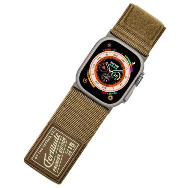 Imagem de Tefeca Pulseira Ultrawide da série Fortitude compatível com Apple Watch Ultra 2/Ultra de 49 mm, série 10 de 46 mm, séries 9/8/7 de 45 mm, SE2/SE/6/5/4 de 44 mm (prata coiote, M/G para 49 mm/46 mm/45