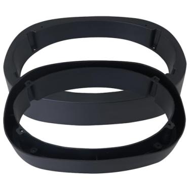 Imagem de JJHXSM 2 peças Junta de buzina de alto-falante de áudio 15 x 23 cm, junta de alto-falante de plástico universal automotivo à prova d'água, suporte de montagem para carro, barco, caminhão, veículo