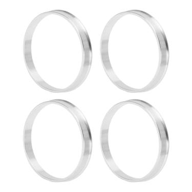 Imagem de INFINAUTO Anéis centralizados no cubo da roda do carro OD 69,6 mm para ID 65,1 mm eixo central de rodas amortecedores Hubrings liga de alumínio tom prata durável