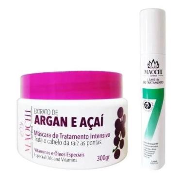Imagem de Kit Creme Extrato De Argan Hidratação Reconstrução Nutri - Maochi