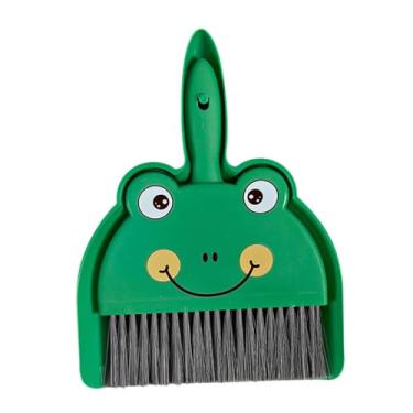 Imagem de DimyFew Conjunto de Mini Vassoura E Pá para Limpeza de Mesa E Carro, Sapo verde