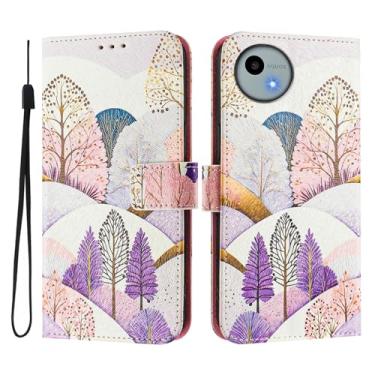 Imagem de Capa carteira para Sharp Aquos Sense9, capa flip de couro com padrão fofo, capa com fivela magnética à prova de choque, compatível com carregamento sem fio (Sharp Aquos Sense9, capa Lands)