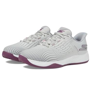 Imagem de Skechers Viper Court Reload feminino, Cinza/roxo, 34