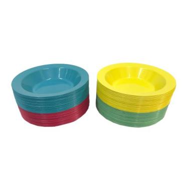 Imagem de Pratos De Plásticos Rasos Para Refeição Infantil 20 Unidades - CasaBeb
