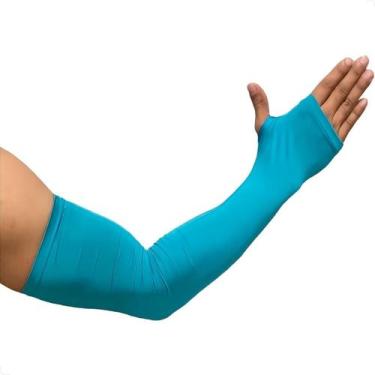Imagem de Par Manguito com Dedo Manga Proteção UV50+ Ciclista Motoboy Esportes e