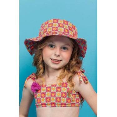 Imagem de Chapéu Bucket Infantil - Cor De Cacau, Geométrico pink power