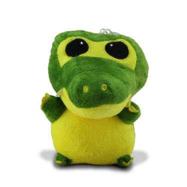 Imagem de Crocodilo Jacaré de pelúcia fofo pequeno 20cm verde e amarelo - SS toy