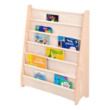Imagem de Rack Para Livros Infantil, Standbook Montessoriano 6 Bolsos - Curumim 