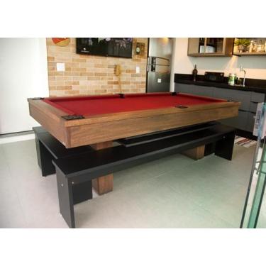Imagem de Mesa de Sinuca e Jantar com 4 Bancos - 2,00x1,10 - Nelson Bilhares, Bo