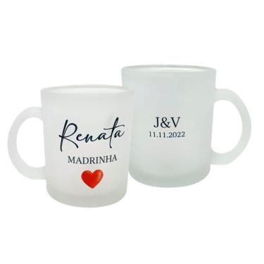 Imagem de Caneca Vidro Chopp 325 ml Presente Noivos Madrinha Casamento - GMH