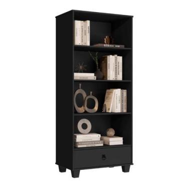 Imagem de Multiuso Organizador / Livreiro DU Com Prateleiras e Gaveta Cor Preto 