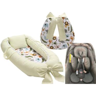 Imagem de Almofada Amamentação + Ninho Redutor Floresta + Redutor Bebê Conforto 
