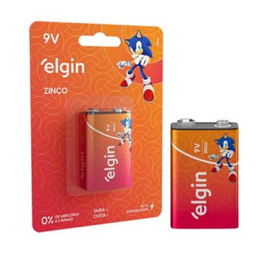 Imagem de Pilha Bateria 9V Zinco Carvão Elgin Brinquedos Industrial