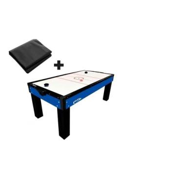 Imagem de MESA DE AERO HOCKEY COM KIT 2 Rebatedores, 2 Discos Klopf 1045 + CAPA