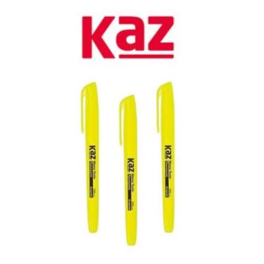 Imagem de Kit 3 Pincel Marca Texto Neon Kaz Canetinha Ponta Chanfrada - KAZ Zoo,