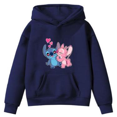 Imagem de Moletom Infantil Sti-tch Casal Desenho Infância Bolso Canguru com Capu