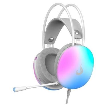 Imagem de Headset Gamer Rise Mode Moom, Rainbow, Driver 50mm, USB e P2, Branco -
