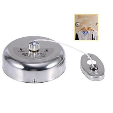 Imagem de Varal Retrátil 3mt Inox Recolhivel Portátil Ajustável P/ Viagem Hoteis