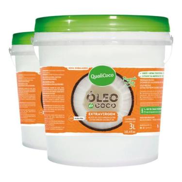 Imagem de Óleo de Coco Extra Virgem Qualicoco 3 Litros Kit 02 Und - Qualicôco