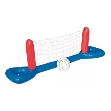 Imagem de Play Center Voleibol Rede e Bola Inflável Piscina Verão Mor, Vermelho
