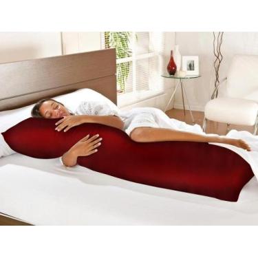 Imagem de Travesseiro De Corpo Com Fronha Cetim Charrmousse Vermelha - CasaHome