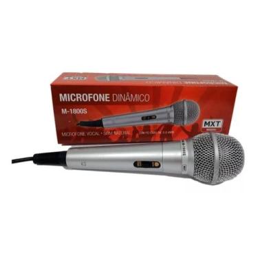 Imagem de Microfone MXT Mod M1800s Dinâmico Cardioide cor prateado