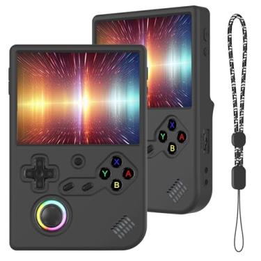 Imagem de Silicone Case Compatible with Anbernic RG40XX V Handheld Game Console, Anti-Scratch, Washable, Shockproof Silicone Protective Cover for RG40XX V with Lanyard - Black