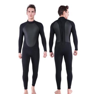 Imagem de FLEXEL Roupa de mergulho completa de 3 mm para homens, fato de surfe de neoprene CR de 3 mm para manter aquecido no frio adequado para mergulho com snorkel surfe Siwmming