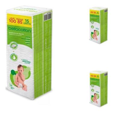 Imagem de Algodão Quadrado Bebê Sem Perfume - 300 Unidades