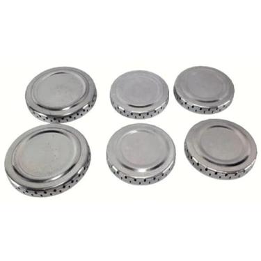 Imagem de Kit 6 espalhadores Boca de Fogão Atlas Mônaco Alumínio 4 pequenas e 2 grandes