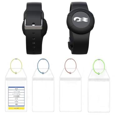 Imagem de Pacote com 2 acessórios para medalhão de cruzeiro princesa e pacote com 4 etiquetas de bagagem de cruzeiro à prova d'água - bolsa com zíper para medalhão de oceano de carnaval (2023, 2024, 2025) com 4