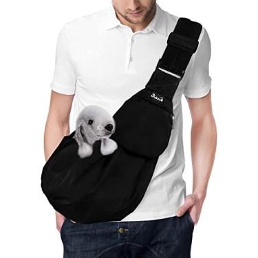 Imagem de Lukovee Estilingue para Animais de Estimação, Estilingue para Cães Sem As Mãos, Alça Acolchoada Ajustável, Bolsa de Ombro de Algodão Respirável, Cinto de Segurança com Bolso Frontal, Carregando Cachor